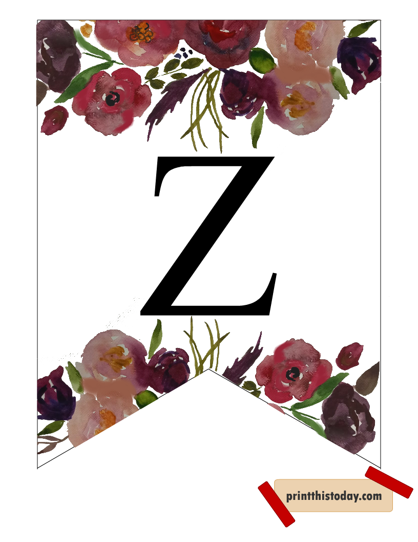 Letter Z Free Printable Banner