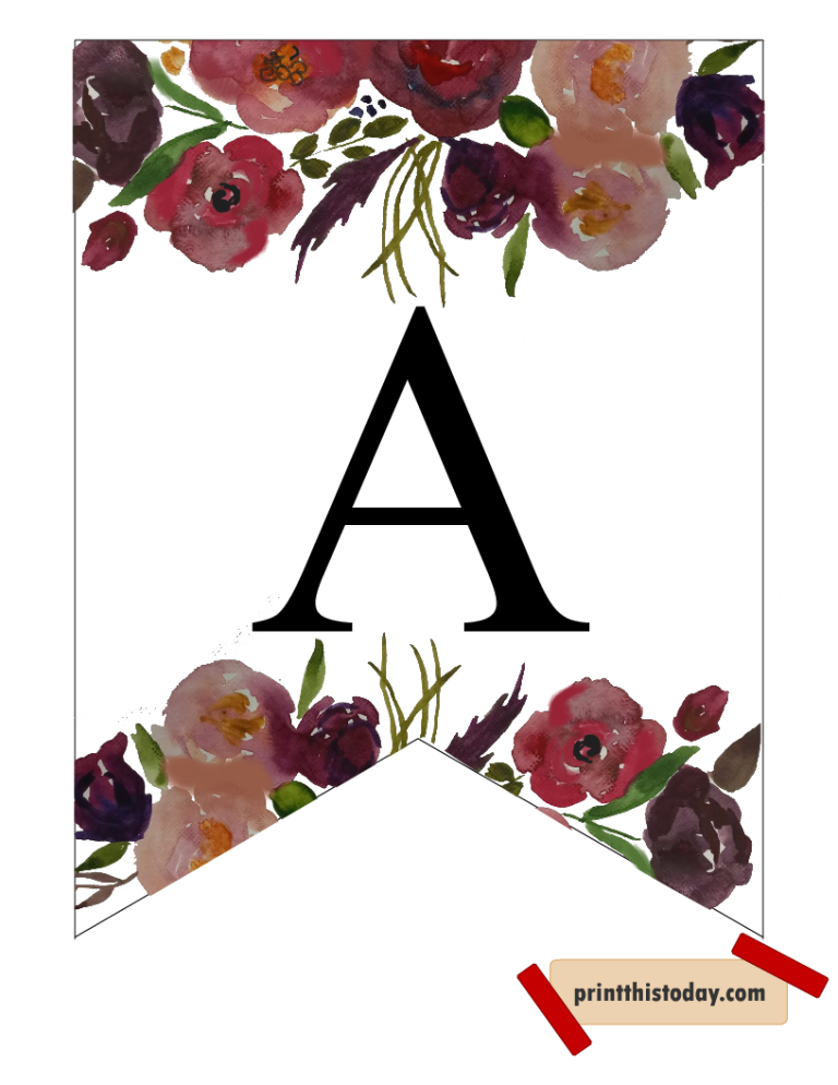 Free Printable Floral Alphabet Letters Banners