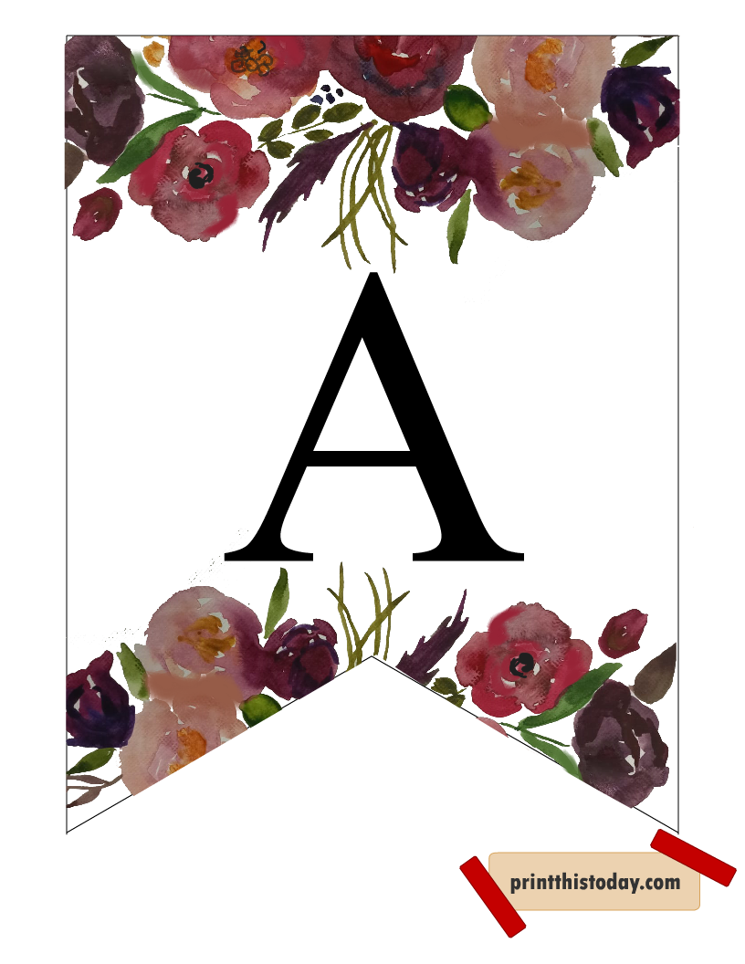 Free printable Alphabet A banner