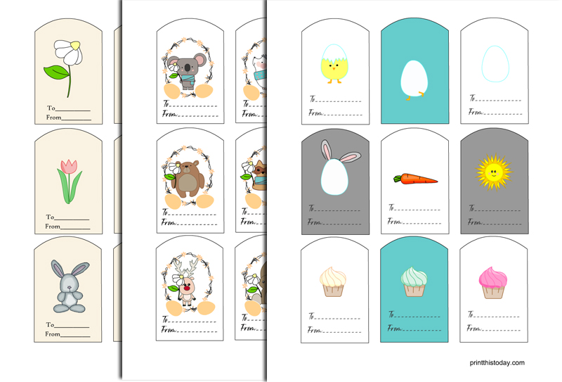 Cute Free Printable Easter Gift Tags, Favor Tags