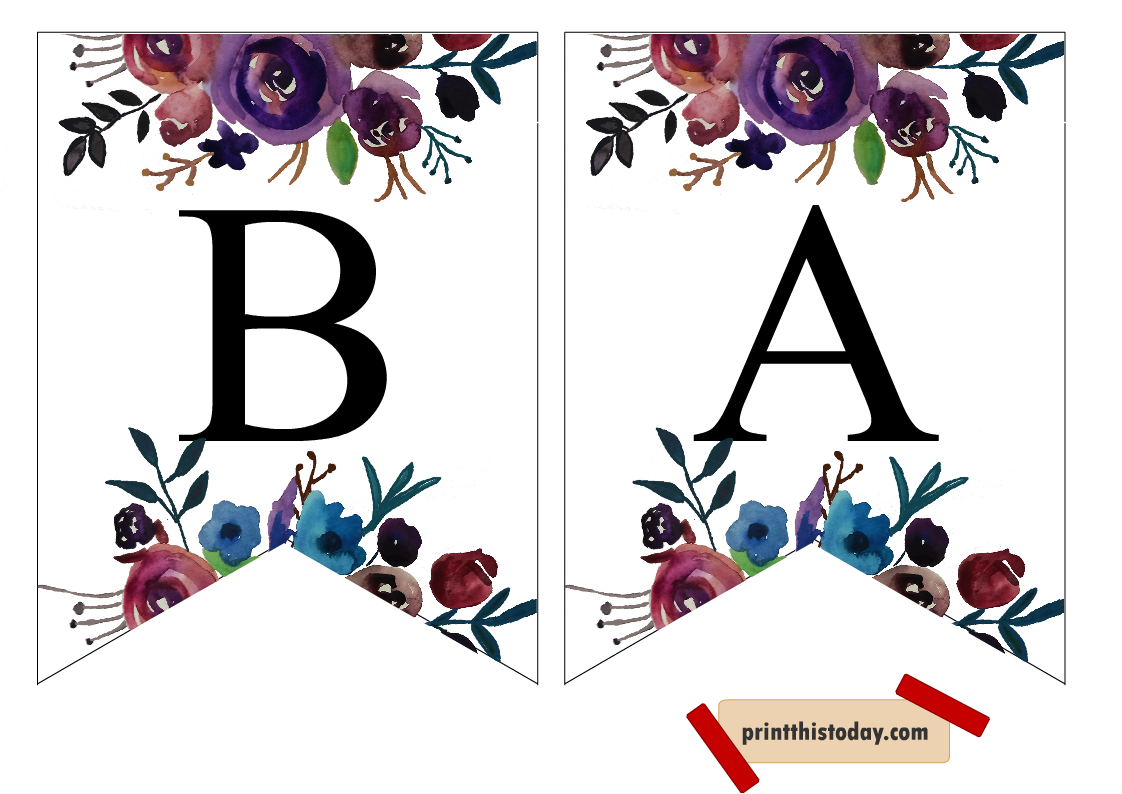 Free Printable Floral Baby Shower Banner
