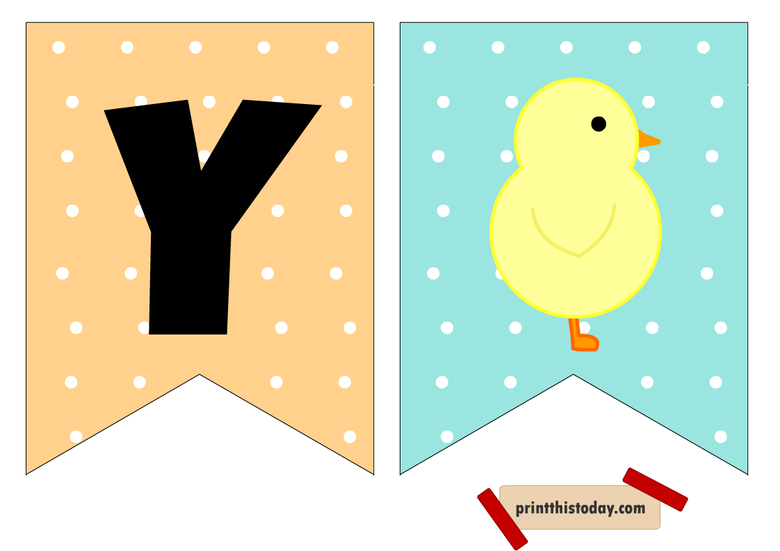 Colorful Free Printable Happy Easter Banner