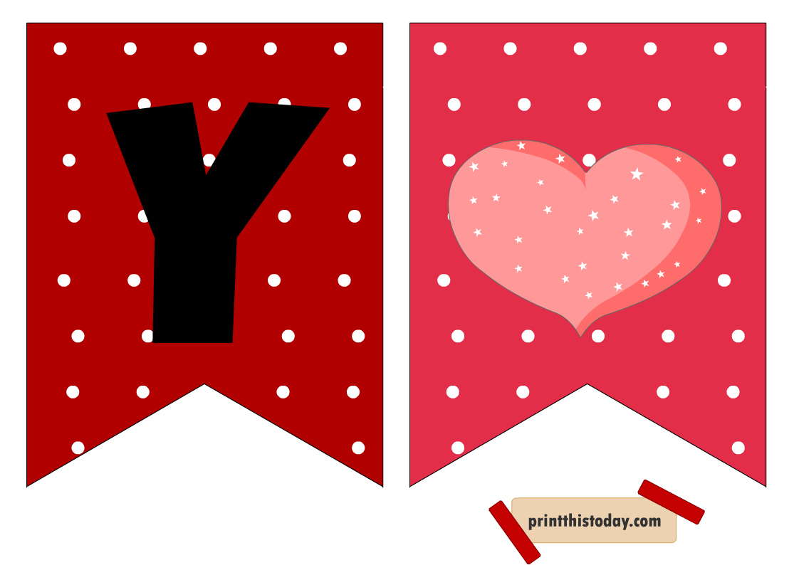 Free Printable Cute Happy Valentines Day Banner