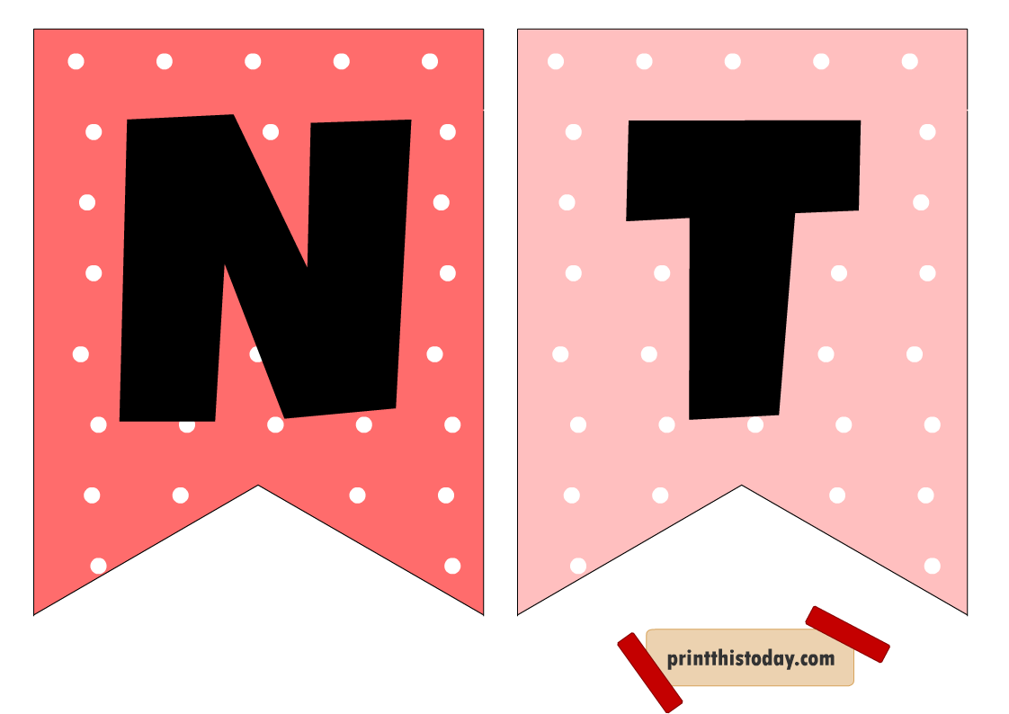 Cute Banner Flags Printable for Valentine's Day