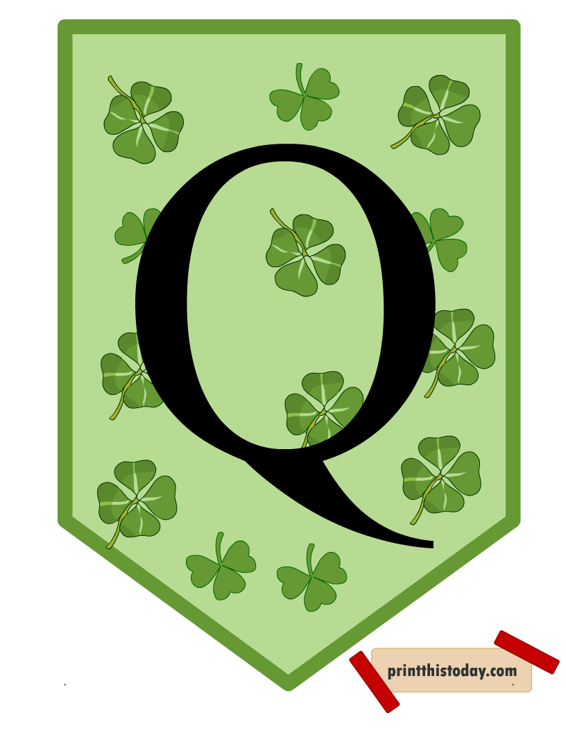 Cute FRee Printable Alphabet Q Flag