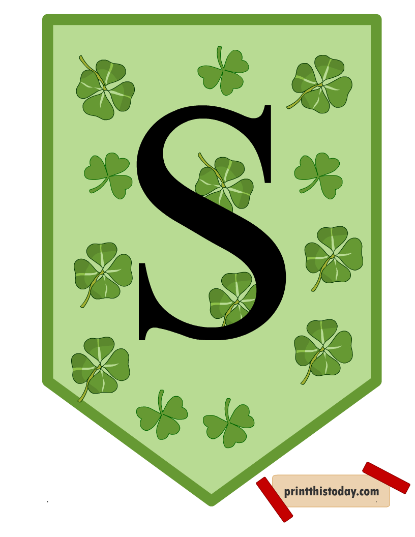 Letter S for Saint Patrick's Day