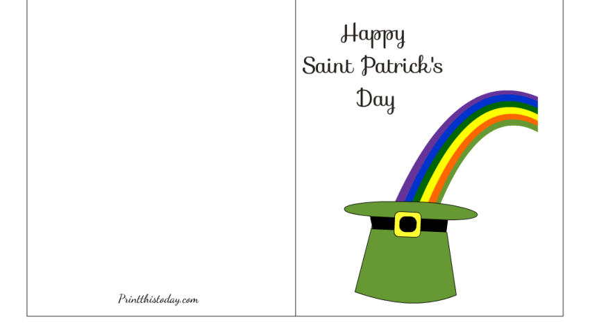 Rainbow and Hat, Saint Patrick's Day Card