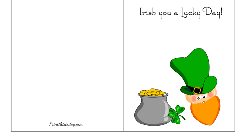 Leprechaun and Gold, Cute Saint Patrick's Day Card