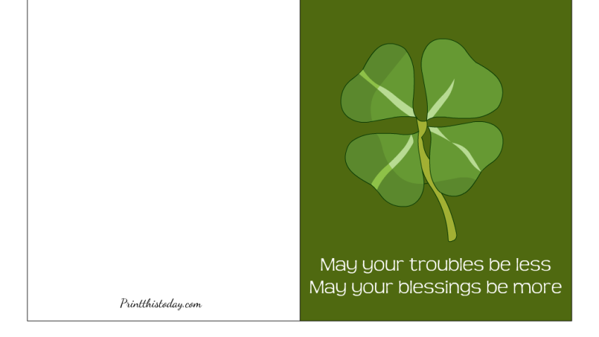 Irish Wish, Free Printable Saint Patrick's Day Card
