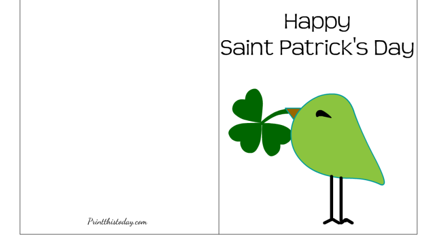 Happy Saint Patrick's Day Bird Card