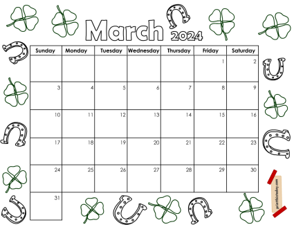 Free Printable March 2024 Monthly Calendar Pages