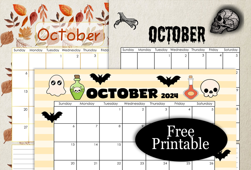 Free Printable October 2024 Calendar Pages