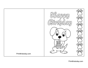 15 Cute Free Printable Happy Birthday Coloring Cards