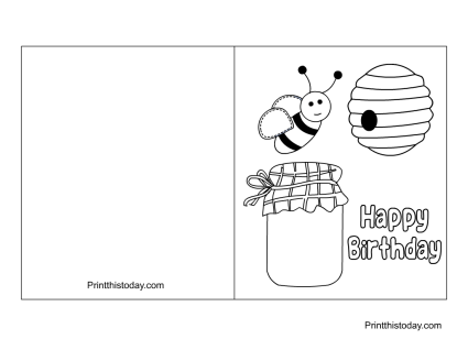 15 Cute Free Printable Happy Birthday Coloring Cards