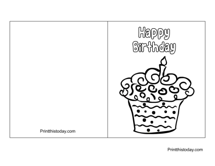 15 Cute Free Printable Happy Birthday Coloring Cards