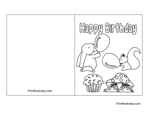 15 Cute Free Printable Happy Birthday Coloring Cards