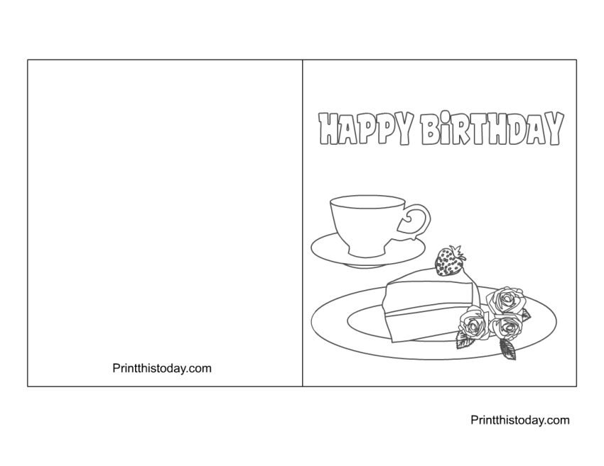 15 Cute Free Printable Happy Birthday Coloring Cards