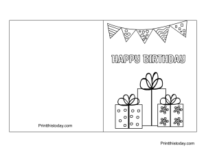 15 Cute Free Printable Happy Birthday Coloring Cards