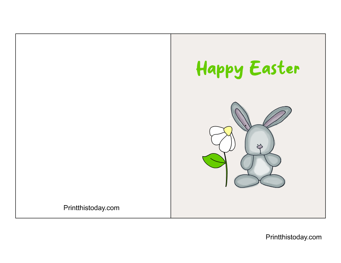 12 Free Printable Cute Bunny Happy Easter Cards