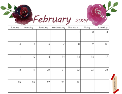 Free Printable February 2024 Calendar Pages