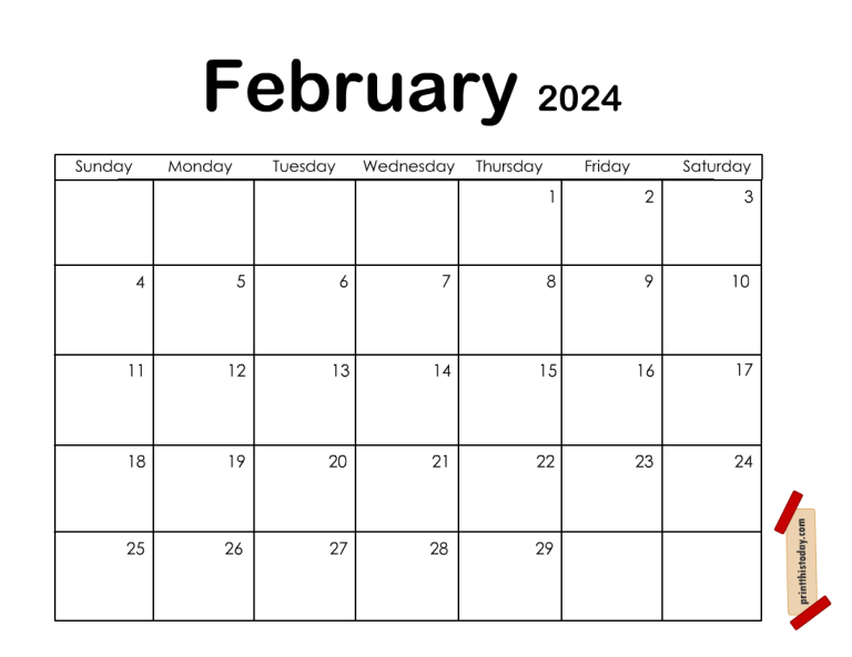 Free Printable February 2024 Calendar Pages Free Printable February 2024 Calendar Pages