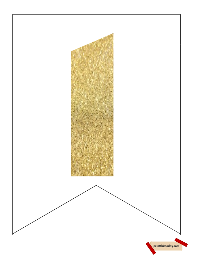 Free Printable Gold Letters and Numbers Banner