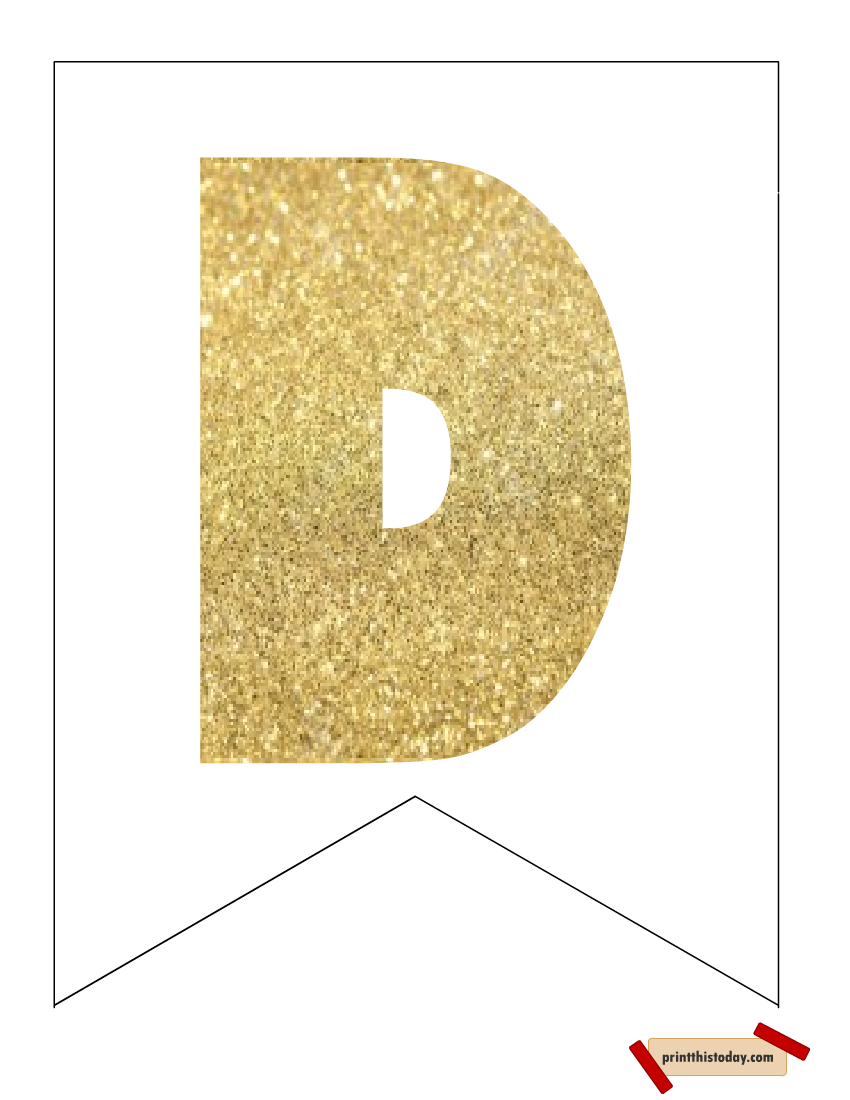Alphabet D Gold Banner