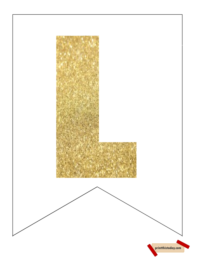 Free Printable Gold Letters and Numbers Banner