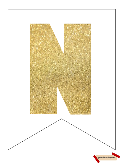 Free Printable Gold Letters and Numbers Banner