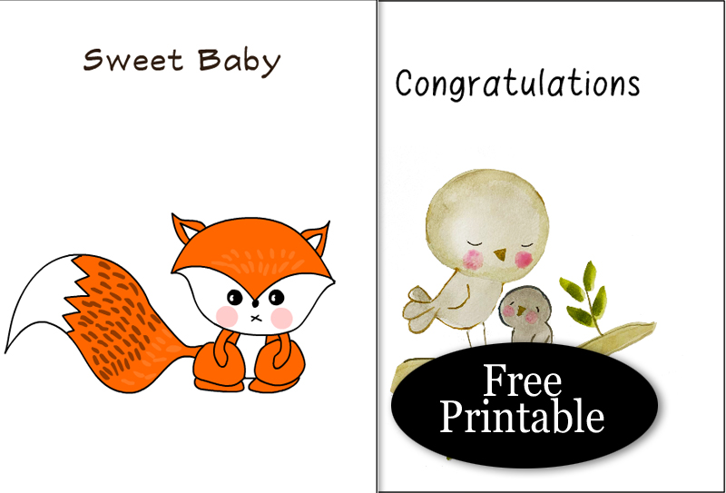 Cute Free Printable New Baby/Baby Shower Cards