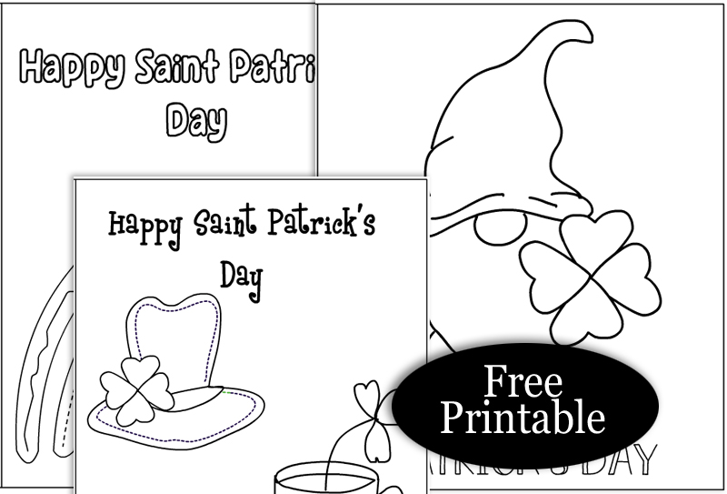 Free Printable Saint Patrick's Day Cards to Color