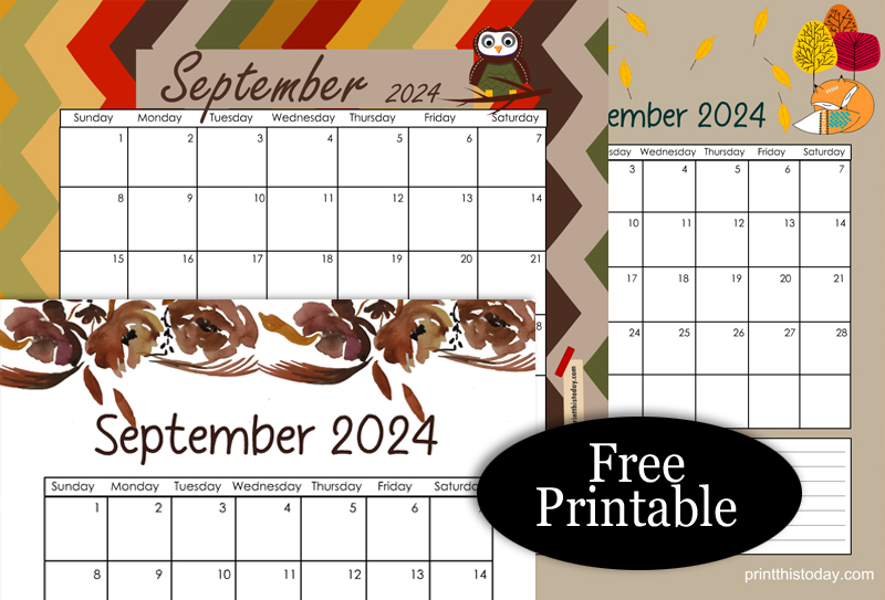 Free Printable September 2024 Calendar Pages