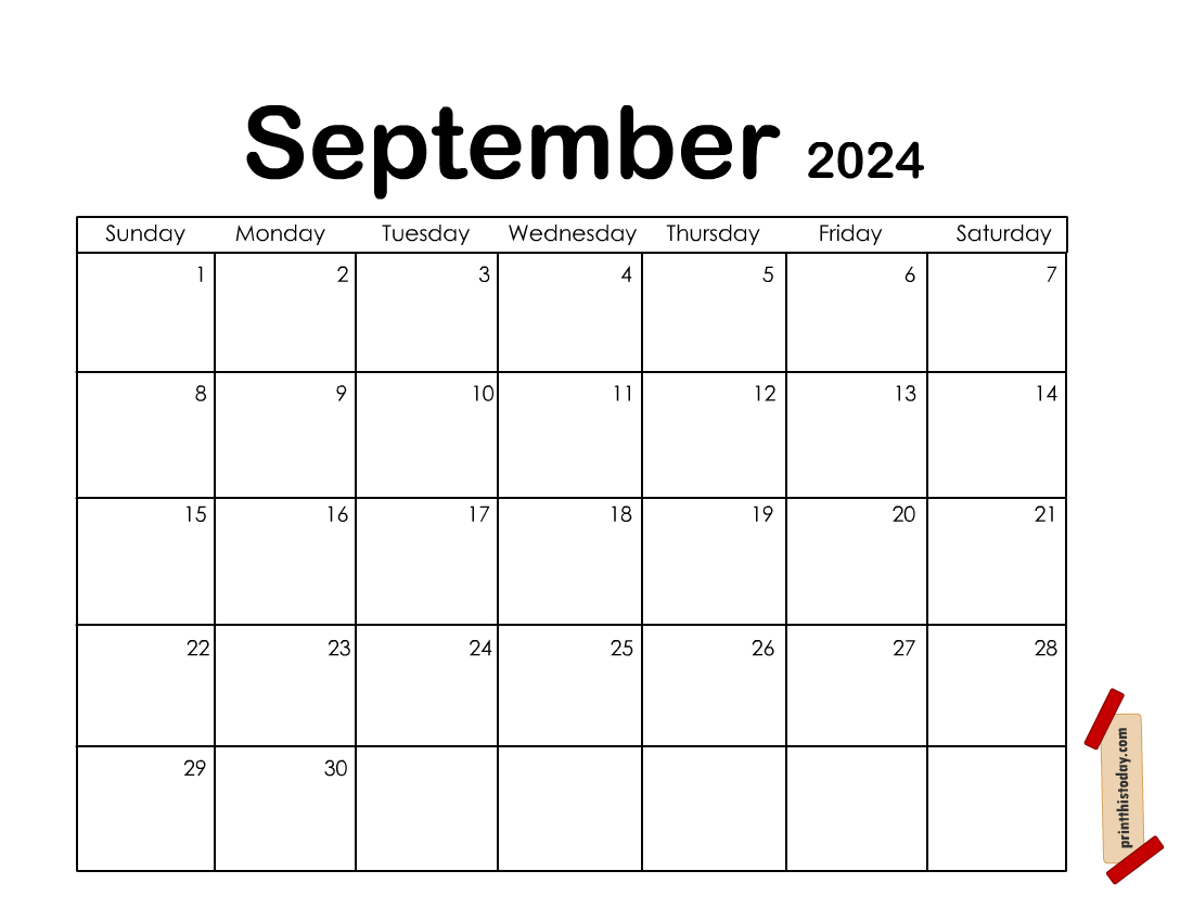 Free Printable September 2024 Calendar Pages