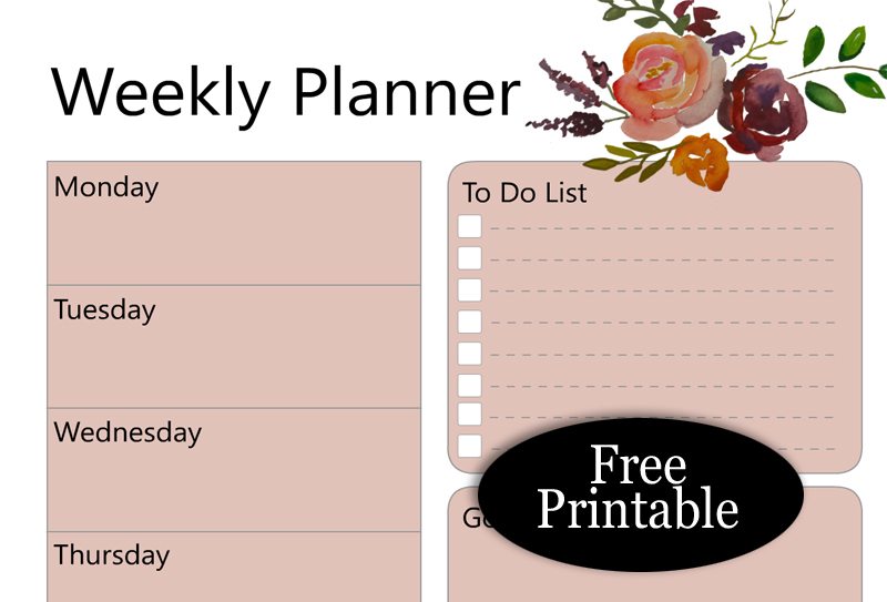 6 Free Printable Weekley Planner Templates