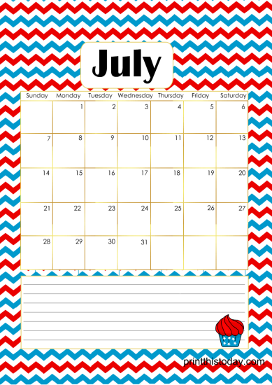 Free Printable July 2024 Calendar Pages and Templates