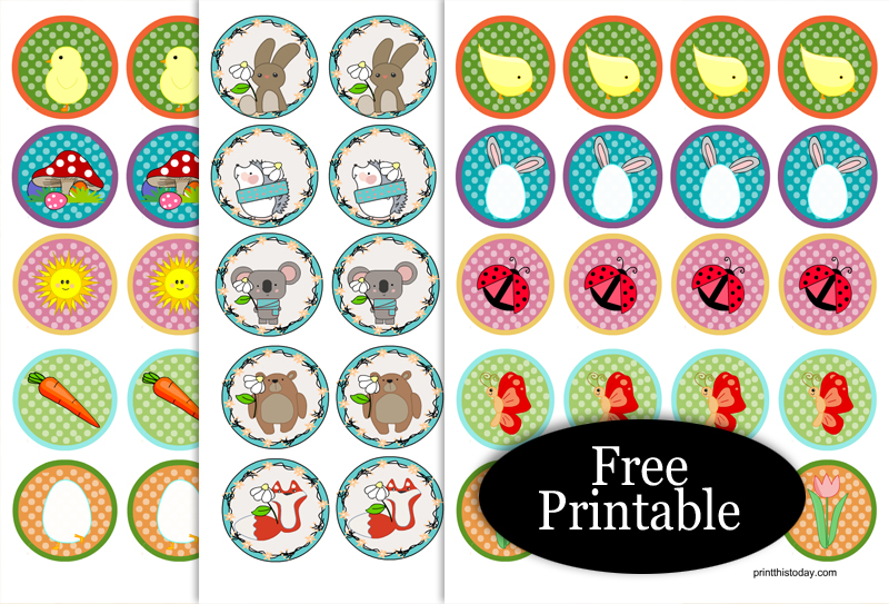 Cute Free Printable Easter Cupcake Toppers