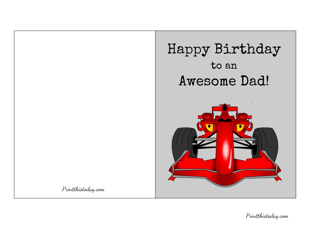 Ferrari Birthday Card, Free Printable