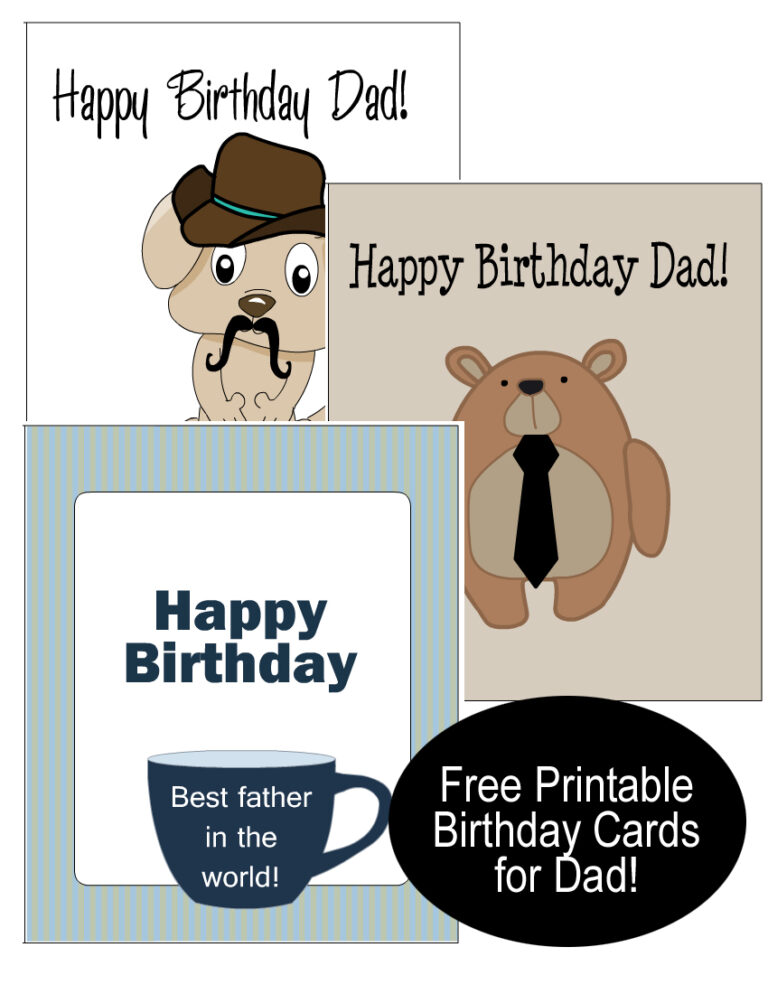 18 Cute and Elegant Free Printable Birthday Cards for Dad