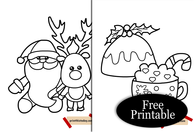 Cute Free Printable Christmas Coloring Pages for Kids