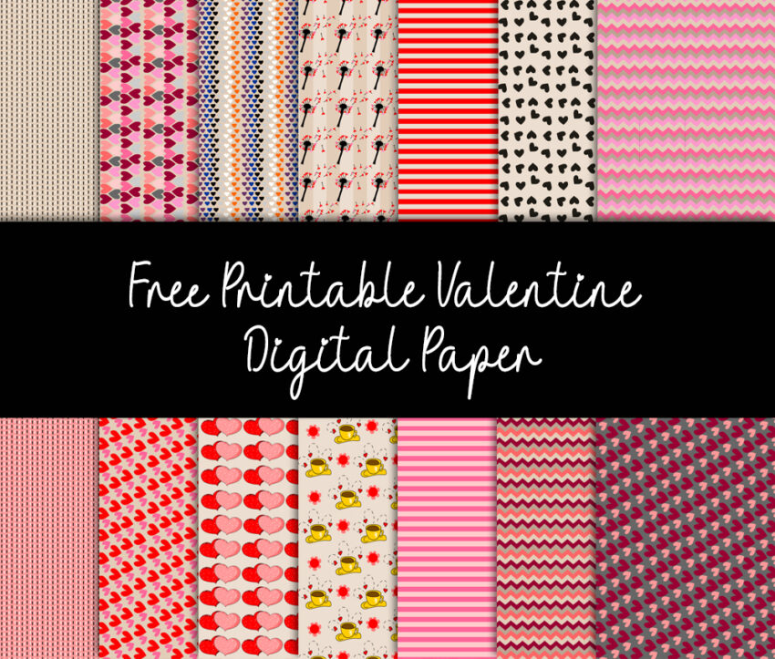 Cute Free Printable Valentine's Day Digital Papers