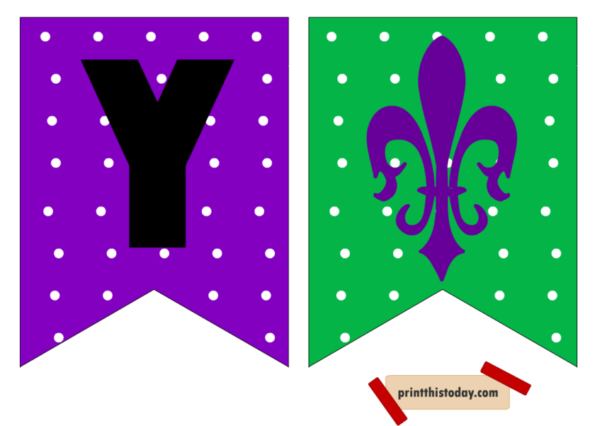 Free Printable Happy Mardi Gras Banner